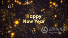 AE模板-五颜六色烟花闪闪发光粒子金色数字效果新年倒数开场视频AE模板下载