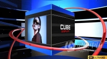 玻璃光泽3D立方体动画演绎新闻频道包装视频片头AE模板下载 Cube Display