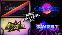 AE模板-80年代复古风格像素标志片头AE模板下载 Retro Logo Reveal Pack Vol.2