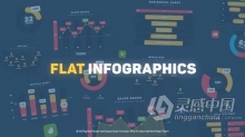 平面设计信息图表动画社交媒体图标元素AE模板下载 Flat Design Infographics