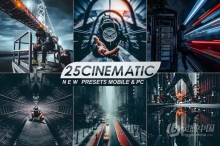 25个电影级城市旅行街拍Lightroom预设 Cinematic Lightroom Presets