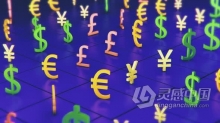 各国货币符号抽象LED屏幕动态背景VJ视频素材 Currency Oscillation on blue background