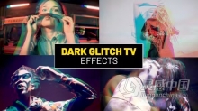 36种畸变艺术故障迷幻视觉特效动画效果PR模板下载 Dark Glitch TV