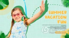 卡通多彩快乐夏日元素儿童活动视频暑假夏令营宣传片AE模板下载 Summer vacation Childrens