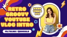 时尚网红博主Vlog简介片头PR模板下载 Retro Groovy Youtube Vlog Intro MOGRT