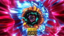 抽象艺术3D隧道光芒霓虹灯圈螺旋隧道动画VJVJ背景视频素材 The Glow Of The Tunnel HD