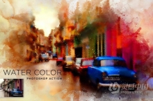 水彩画中文版PS动作 Water Color Painting Photoshop Action