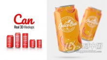 AE模版-啤酒可乐果汁饮料易拉罐3D模型产品包装广告AE模版下载 Can Real 3D Mockups
