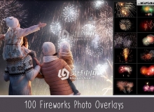 100+高清烟花烟火叠加合成前景素材 附视频教程 100 Fireworks Overlays