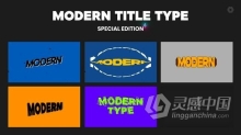 5个现代酷酷的创意动画标题AE模版 Modern Title Type