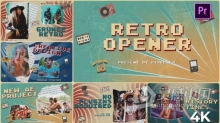 不规则纸张图像动画怀旧元素展示复古风格开场白PR模板下载 Retro Opener
