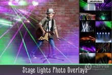 49张动感活泼舞台灯光射线照片后期叠加合成素材 Stage Lights Overlays