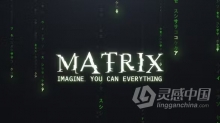 矩阵代码数字雨坠落动画人工智能科技标志AE模板下载 Matrix Logo