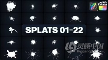 FCPX插件-22种卡通液体飞溅图形动画元素 Splats Elements 01-22