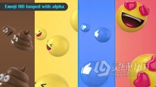 视频素材 12 Emoji表情包符号带Alpha通道及循环动画效果视频素材下载