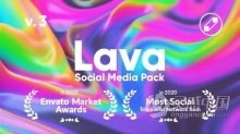 AE脚本-600组抽象流体海报标题排版背景动画 Lava Social Media Pack V3