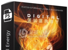 酷炫流动抽象元素几何线条PS笔刷 Ron's Digital Energy