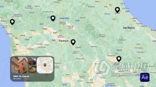 AE模板-时尚创意地图路线旅程坐标位置信息标题动画 Map Route Animations