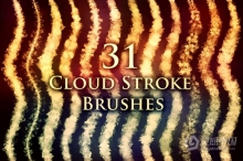 31种真实云彩白云水彩效果PS笔刷 31 Cloud Stroke Brushes