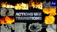 AE模板 VFX动态图形电影音乐剪辑视频背景标题逼真烟雾火焰过渡元素 AE工程 AE文件下载