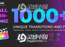 1000组拉伸旋转缩放闪光棱镜VHS转场特效动画6.0版本FCPX插件