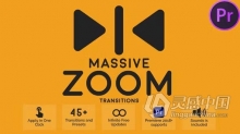 PR模板-45+很酷的故障动画缩放过渡效果 Massive Zoom Transitions