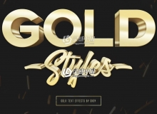 3D金属文字效果样机模板-3D文本样式3D Gold Text Effects(PSD+ASL)
