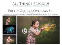 高清散景光斑金色闪光粉尘叠加合成素材 Fine Art Pretty Glitter Overlays