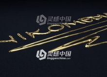 C4D金色液体流动文字建模材质渲染视频教程 Liquid Gold Cinema 4D Tutorial