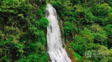 实拍视频素材-航拍山中瀑布流水自然户外森林风景实拍视频