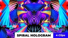 螺旋三角形全息图多彩创意动态背景视频素材 Spiral Hologram