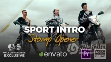 体育介绍踩踏节奏开场白快闪图文介绍宣传片头PR模板下载 Sport Intro Stomp Opener