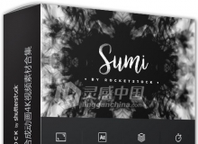 65组水墨散开晕染转场合成动画4K视频素材合集 Sumi 65 Ink Drop Transitions