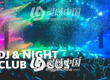 3组动感夜总会酒吧DJ打碟LOGO文字标题片头动画FCPX插件