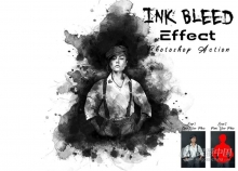 水墨弥漫特效PS动作 Ink Bleed Effect Photoshop Action 附视频教程