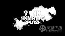 视频素材 Ink 9组水墨飞溅动画4K分辨率合成视频素材下载