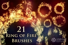 【PS笔刷】21个火圈火环燃烧PS笔刷Affinity画笔Procreate笔刷 21 Ring of Fire Brushes