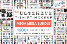 1600+成人儿童T恤背心短袖模型展示PS贴图样机素材 Ultimate T-Shirt Mockup Mega Bundle