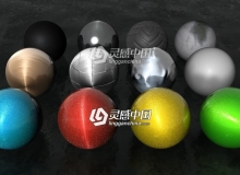 14个C4D新材质（4个发光材质、4个金属材质、4个橡胶胎面） C4D材质