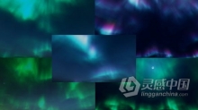 视频素材 5组北极光闪耀天空星星星云动态背景视频素材下载