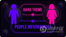 AE模板-人口增长数据分析男女比例出生率统计信息图动画AE模板下载 Dark-Theme-People-Infographics