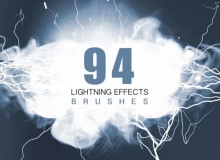 94款超酷闪电光效笔刷 Electrical Lightning Brushes