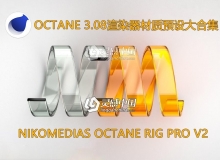 C4D Octane 3.08渲染器材质预设大合集 nikomedias octane rig pro v2