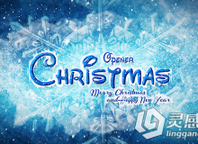 冰雪圣诞节片头动画AE模板 Videohive Christmas Opener