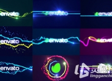 10款快速粒子能量字幕logo标志设计AE模板Videohive Fast Logo Streaks Pack