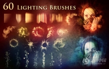 63种北极光图形烟雾渐变发光气泡光效PS笔刷 63 Lighting Brushes