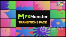 12种二维卡通彩色渐变图形遮罩转场过渡FCPX转场插件 Colorful Transitions