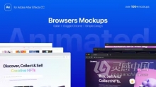 高品质网络浏览器动画Web模型网页设计展示AE模板下载 Animated Web Browsers Mockups