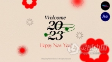 AE模板-简约大气节日问候小视频公司新年祝福片头AE模板下载