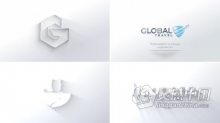 AE模板 干净简洁线条绘制阴影光晕水波纹动画艺术LOGO标语片头 AE工程 AE文件下载